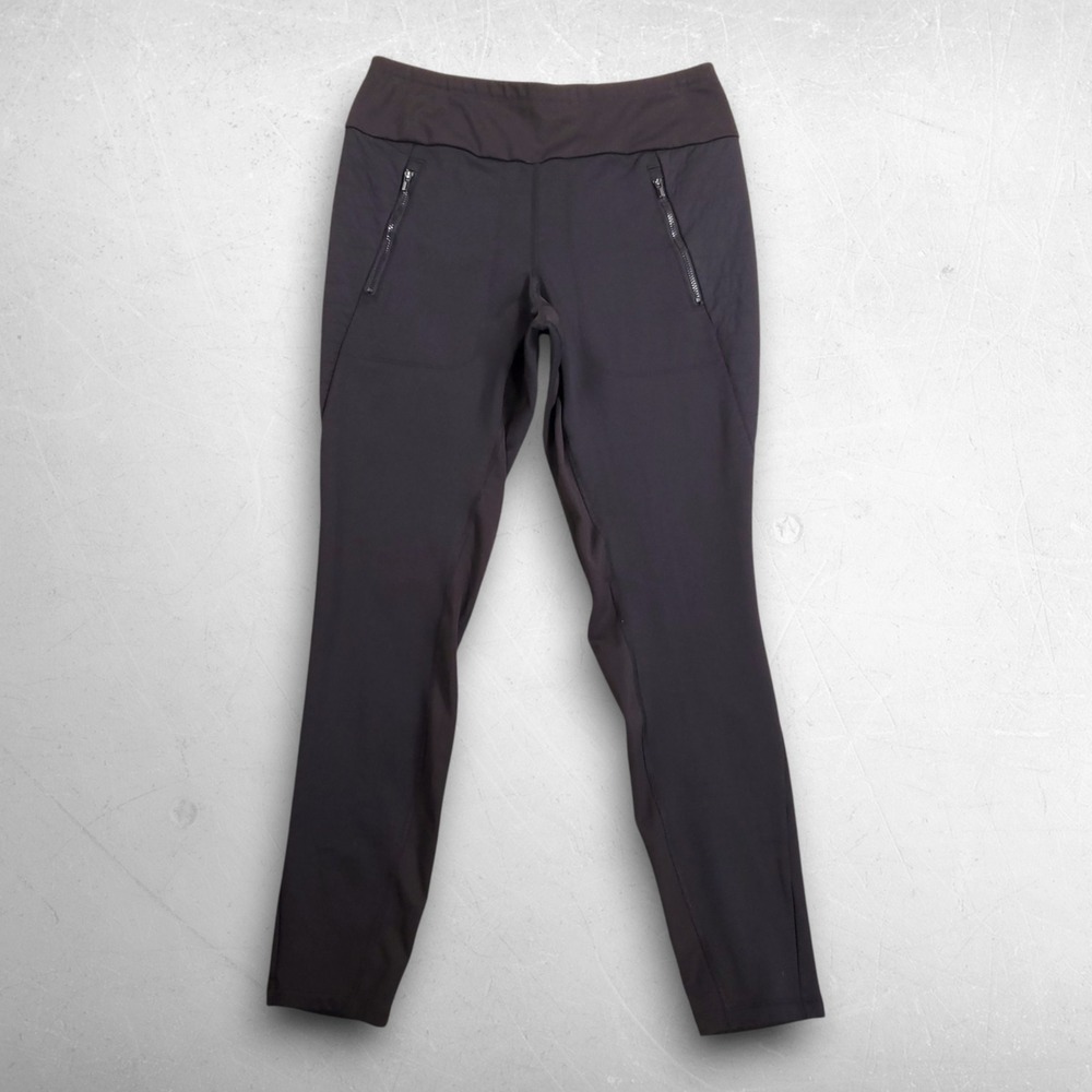 Athleta Peak Hybrid Fleece Tight Leggings Women M Black Stretch Pockets Gorpcore